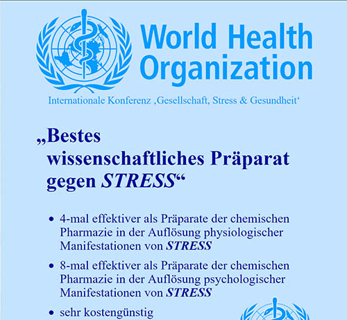 Weltgesundheitsorganisation - Medizinische Resonanz Therapie Musik - bestes medizinisches Präparat gegen Stress